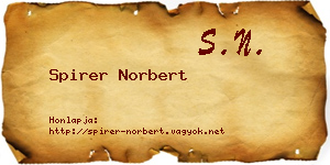 Spirer Norbert névjegykártya
